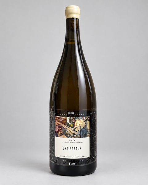 Étienne Bodet Graippeaux Saumur Blanc 2023 Magnum 1.5L — 淺灰色無縫背景，中性打光；4:5，完整酒瓶
