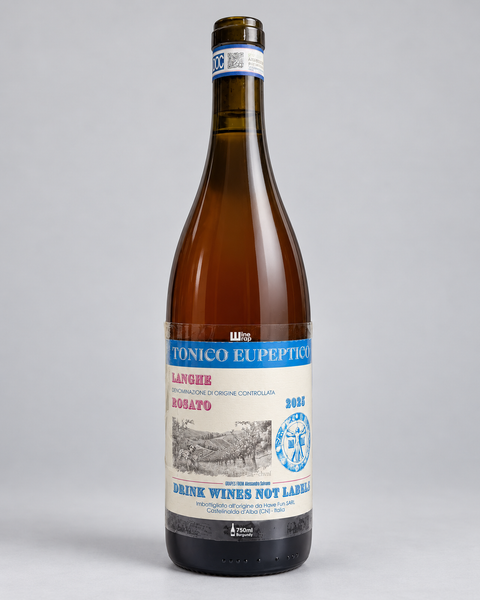 2025 Tonico Eupeptico Langhe Rosato Drink Wines Not Labels — 淺灰色無縫背景，中性打光